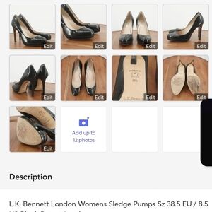 LK Bennett Black Patent Leather Heels